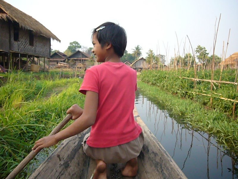 off for an engineless paddle around the driver's village
